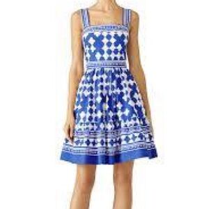 Kate Spade Blue and White Geometric Mini Dress